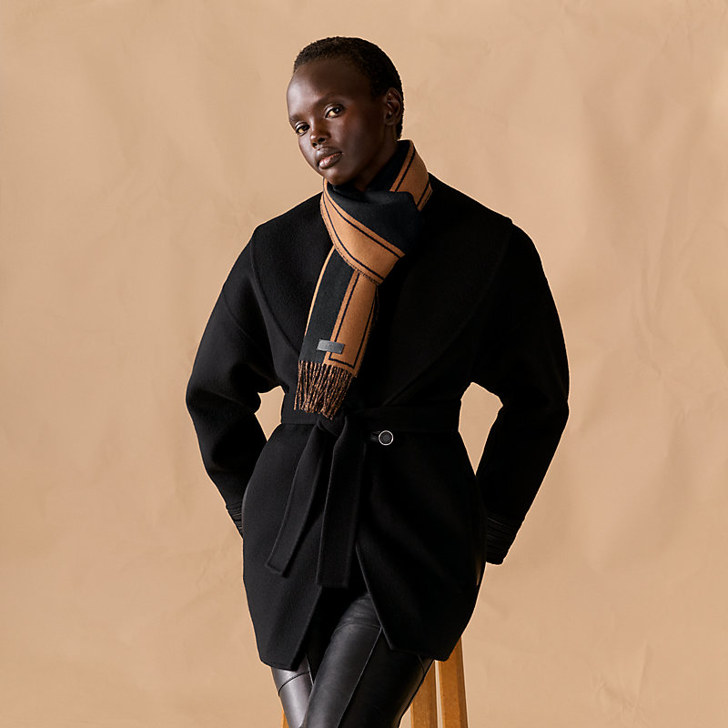 Casaque Clefs de H scarf - Grey | Hermès USA